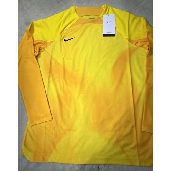 Nike women's Large Football Soccer Goal Keeper futbol Jersey yellow DH8226-719 - Picture 1 of 8